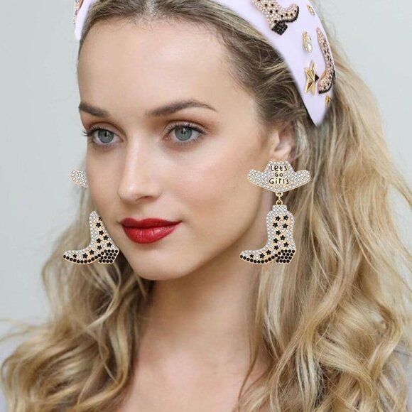 Western Cowgirl Headband Rhinestone Embellished Knot for Rodeo and Festivals